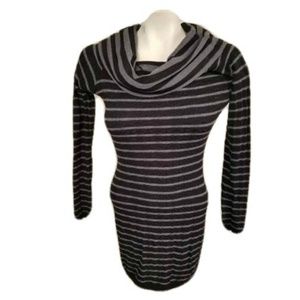 Guess Cowl neck Tunic Sweater Black Stripes XS